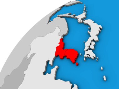 Kore 3d dünya üzerinde. 3D çizim.