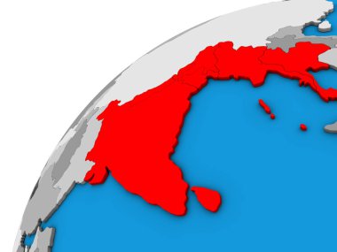 Bimstec üye devletler 3d dünya üzerinde. 3D çizim.