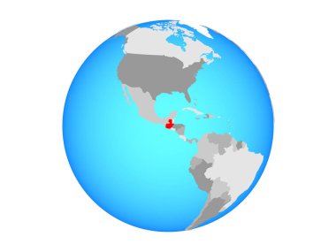 Guatemala mavi siyasi dünya üzerinde. 3d illüstrasyon izole beyaz arka plan üzerinde.