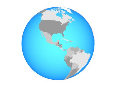 Belize mavi siyasi dünya üzerinde. 3d illüstrasyon izole beyaz arka plan üzerinde.