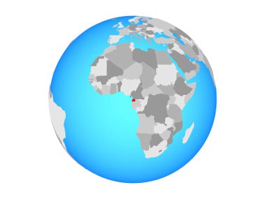 Ekvator Ginesi mavi siyasi dünya üzerinde. 3d illüstrasyon izole beyaz arka plan üzerinde.