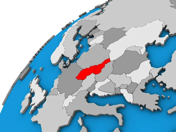 Çekoslovakya Dünya Üzerinde Çizim — Stok fotoğraf