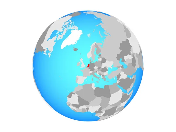 荷兰在蓝色政治地球 例证查出在白色背景 — 图库照片