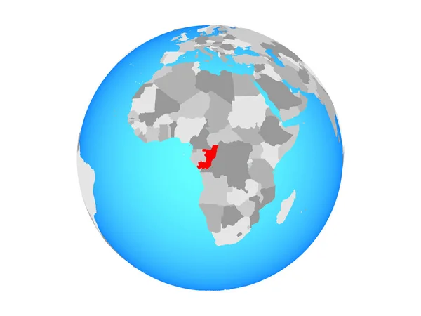 Kongo Blå Politiska Jordglob Illustration Isolerade Vit Bakgrund — Stockfoto