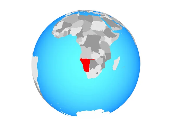 Namibia Blå Politiska Jordglob Illustration Isolerade Vit Bakgrund — Stockfoto