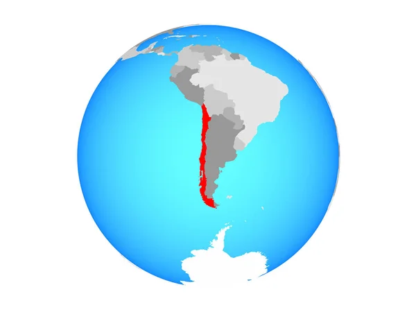 Чили Голубом Политическом Шаре Иллюстрация Белом Фоне — стоковое фото