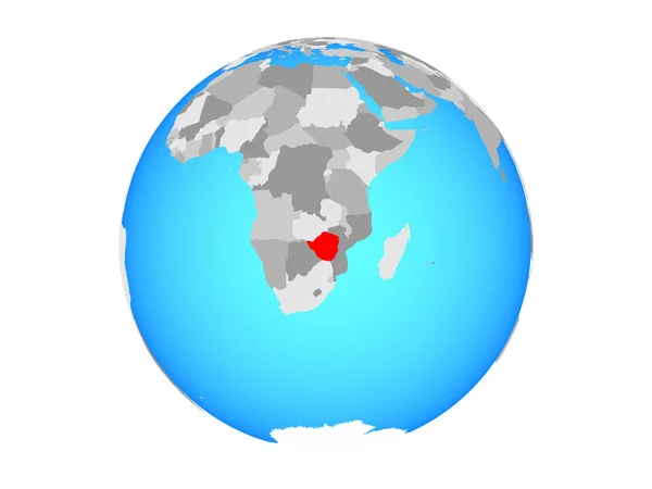 津巴布韦在蓝色政治地球上 例证查出在白色背景 — 图库照片
