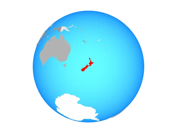 Nový Zéland Modré Politické Globe Ilustrace Izolované Bílém Pozadí — Stock fotografie