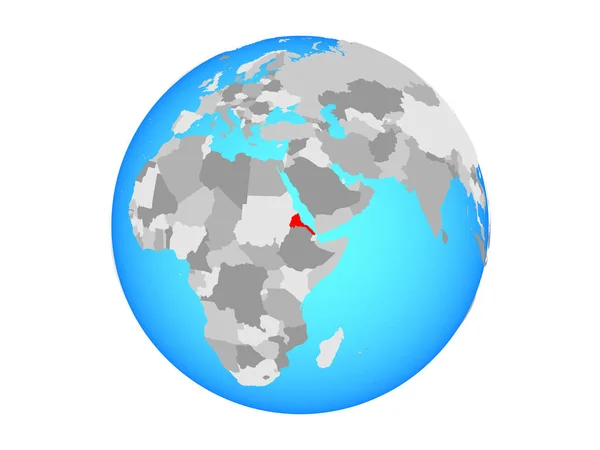 Eritre Mavi Siyasi Dünya Üzerinde Illüstrasyon Izole Beyaz Arka Plan — Stok fotoğraf