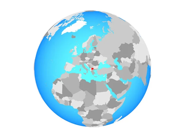 Македонія Синій Політичних Земної Кулі Ілюстрація Ізольовані Білому Тлі — стокове фото