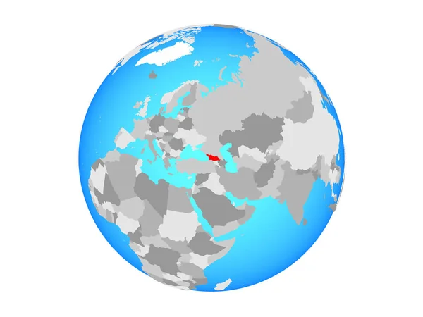 Грузія Синій Політичних Земної Кулі Ілюстрація Ізольовані Білому Тлі — стокове фото
