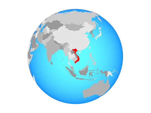 Vietnam Blå Politiska Jordglob Illustration Isolerade Vit Bakgrund — Stockfoto