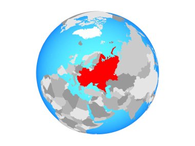 Doğu Avrupa Mavi siyasi dünya üzerinde. 3d illüstrasyon izole beyaz arka plan üzerinde.