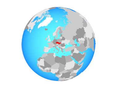 Çekoslovakya mavi siyasi dünya üzerinde. 3d illüstrasyon izole beyaz arka plan üzerinde.