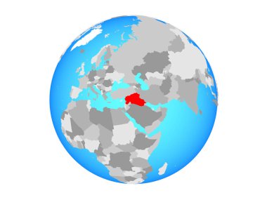 İslam devleti mavi siyasi dünya üzerinde. 3d illüstrasyon izole beyaz arka plan üzerinde.