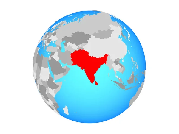 South Asia Blue Political Globe Illustration Isolated White Background — Stock Photo, Image