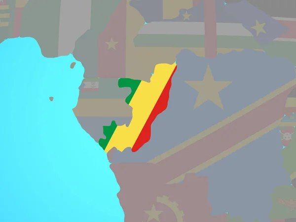 세계에 국기와 콩고입니다 일러스트 — 스톡 사진
