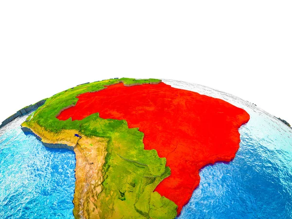 Brazylia Ziemi Krajami Widoczna Niebieskiego Morza Falami Ilustracja — Zdjęcie stockowe