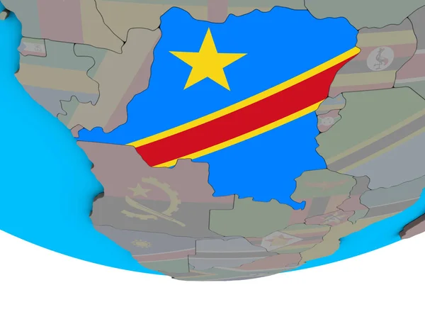 Dem Rep Del Congo Con Bandera Nacional Incrustada Simple Globo —  Fotos de Stock