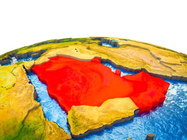 3d dünya görünür ülkelerle ve mavi okyanus dalgaları ile Ccasg ülkeler. 3D çizim.