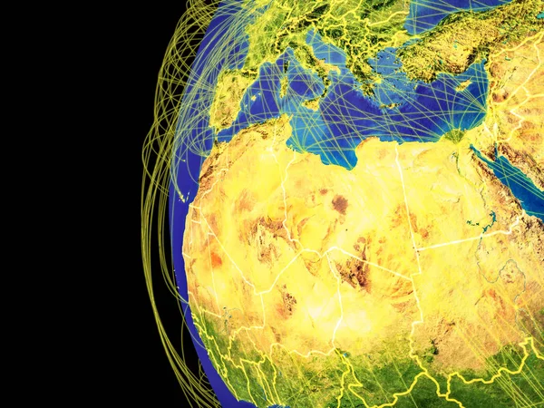 Észak Afrika Hely Földön Reprezentáló Globális Kommunikáció Utazás Kapcsolatok Illusztráció — Stock Fotó