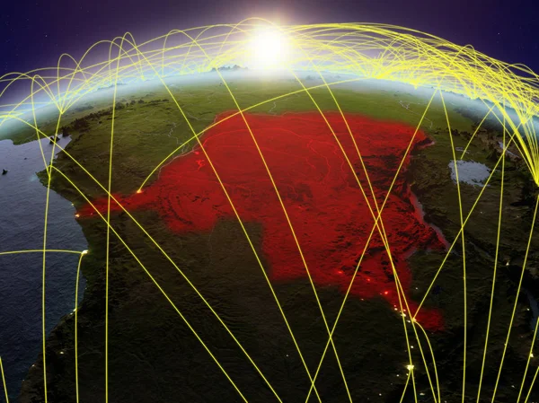 Dem Rep Конго Планеті Земля Під Час Світанку Міжнародної Мережі — стокове фото