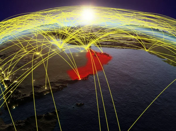Оман Планеті Земля Під Час Світанку Міжнародної Мережі Представлення Язку — стокове фото