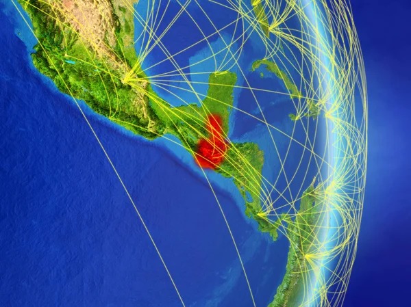 Guatemala Auf Dem Planeten Erde Mit Netzwerk Konzept Von Konnektivität — Stockfoto