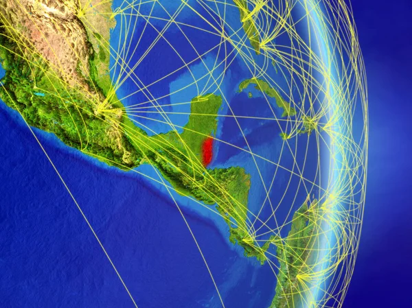 地球上的伯利兹与网络 旅行和通信的概念 美国宇航局提供的这张图片的元素 — 图库照片