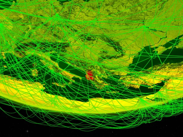 Albánia Zöld Modell Föld Bolygó Hálózat Képviselő Digitális Korban Utazás — Stock Fotó