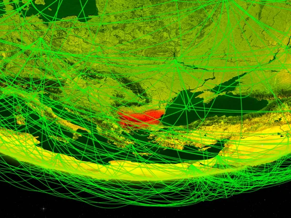 Bulgária Zöld Modell Föld Bolygó Hálózat Képviselő Digitális Korban Utazás — Stock Fotó