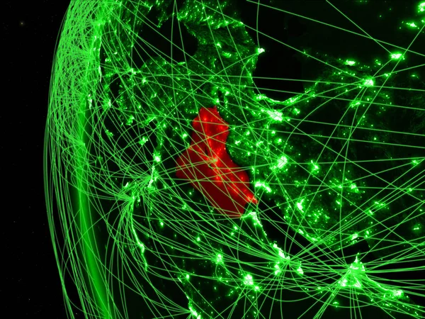 Irak Espace Sur Modèle Vert Terre Avec Des Réseaux Internationaux — Photo