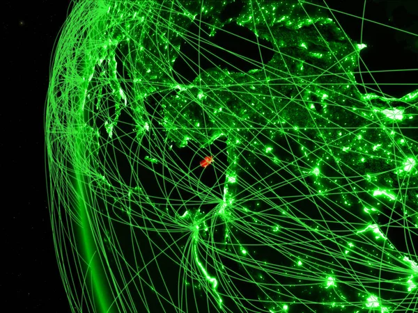 Chipre Espaço Modelo Verde Terra Com Redes Internacionais Conceito Comunicação — Fotografia de Stock