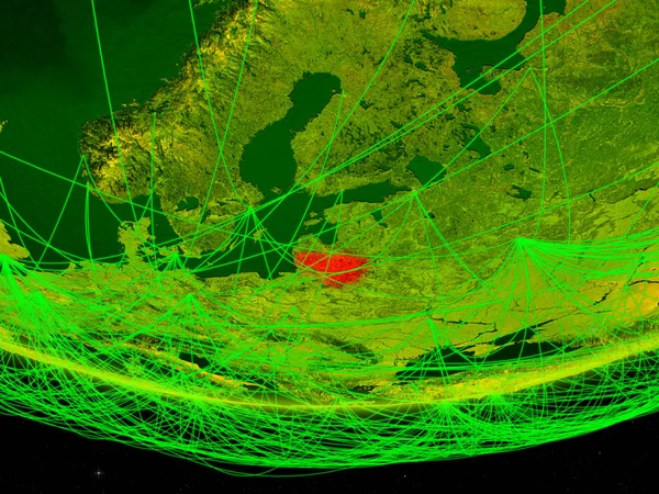 Litvánia Zöld Modell Bolygó Föld Hálózati Képviselő Digitális Korban Utazás — Stock Fotó