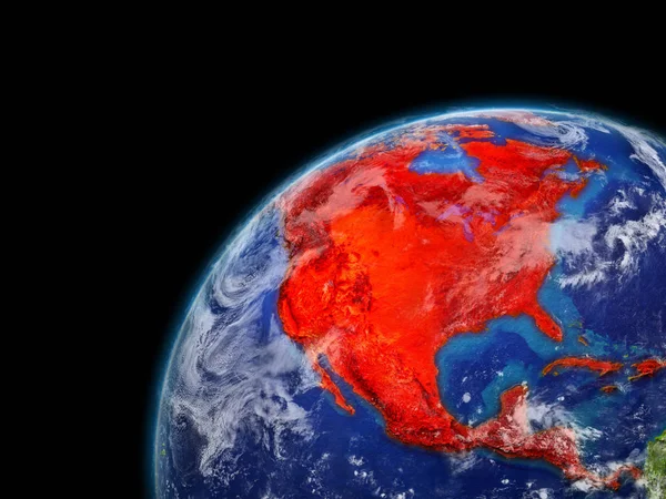 Nordamerika Modell Planeten Jorden Med Mycket Detaljerade Planeten Ytan Och — Stockfoto