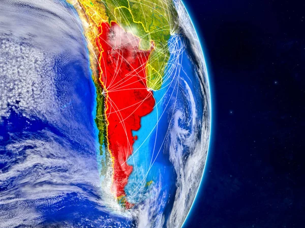 Argentina Planeta Tierra Con Redes Superficie Del Planeta Nubes Extremadamente — Foto de Stock