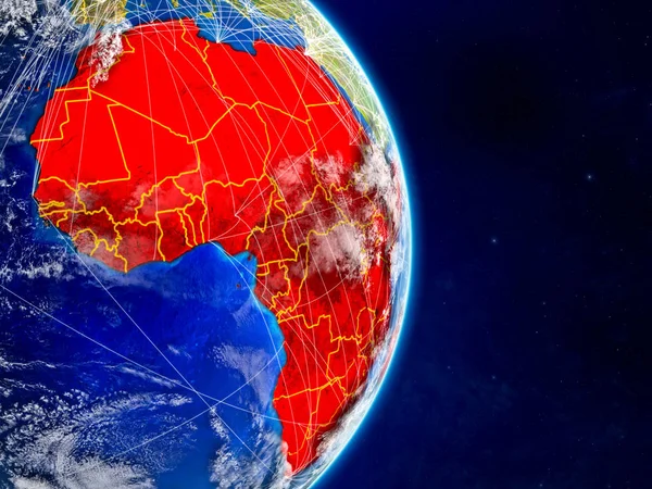África Planeta Tierra Con Redes Superficie Del Planeta Nubes Extremadamente —  Fotos de Stock