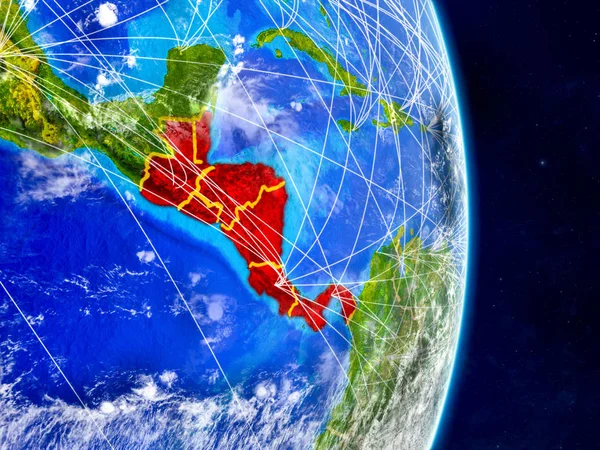 Mittelamerika Auf Dem Planeten Erde Mit Netzwerken Extrem Detaillierte Planetenoberfläche — Stockfoto