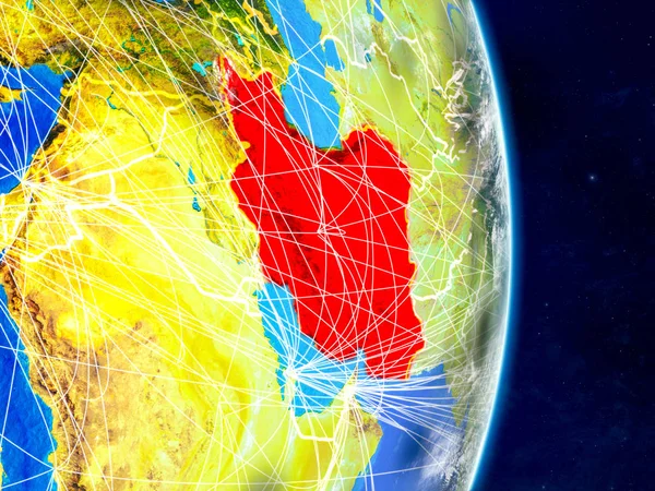 Іран Планеті Земля Мережами Надзвичайно Деталізованою Поверхні Планети Хмари Ілюстрації — стокове фото
