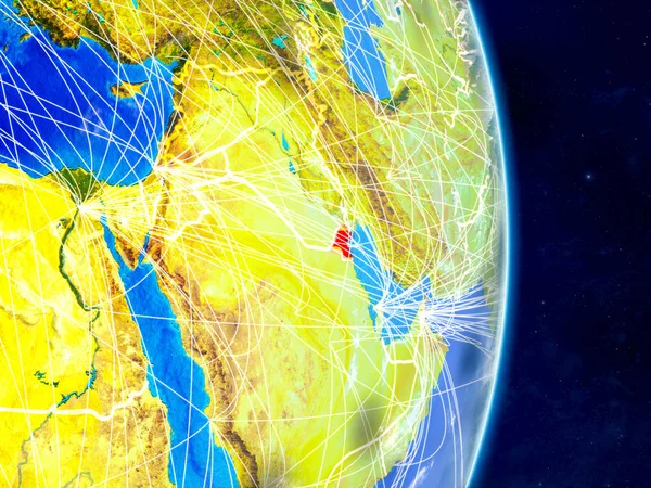 Kuwait Planeten Jorden Med Nätverk Extremt Detaljerad Planeten Ytan Och — Stockfoto