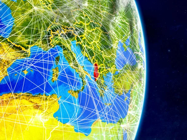 Albanien Planeten Jorden Med Nätverk Extremt Detaljerad Planeten Ytan Och — Stockfoto