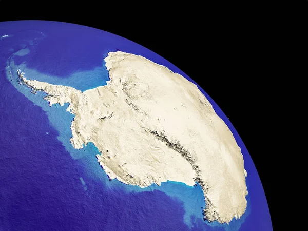 Weergave Van Baan Van Antarctica Met Landsgrenzen Het Oppervlak Van — Stockfoto