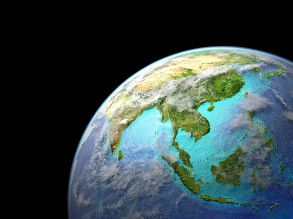 Asia Tierra Desde Espacio Detalle Muy Fino Superficie Del Planeta —  Fotos de Stock