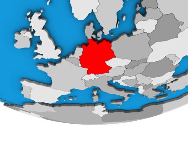 Almanya basit siyasi 3d dünya üzerinde. 3D çizim.
