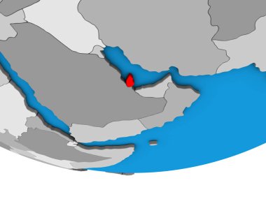Basit siyasi 3d Globe katar. 3D çizim.