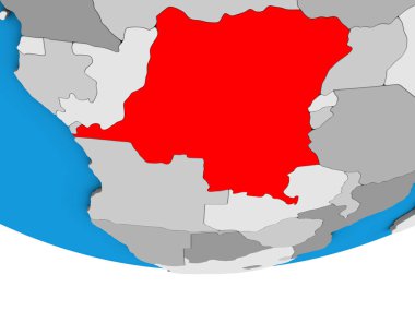 Kongo basit siyasi 3d Globe dem mümessili. 3D çizim.