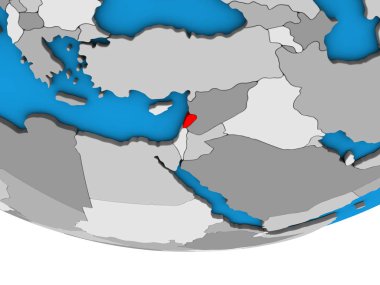 Lübnan basit siyasi 3d dünya üzerinde. 3D çizim.