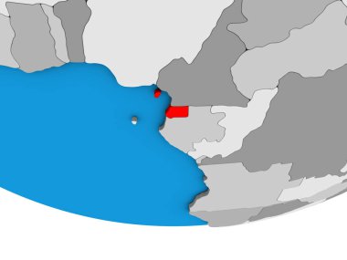 Ekvator Ginesi basit siyasi 3d dünya üzerinde. 3D çizim.