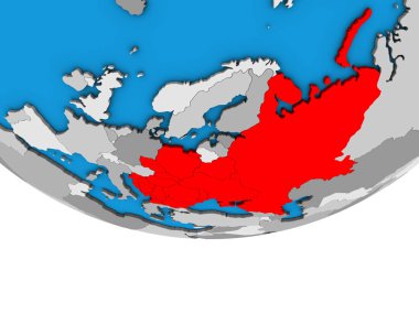 Doğu Avrupa basit siyasi 3d dünya üzerinde. 3D çizim.