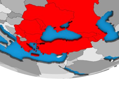 Kei ülkeleri basit siyasi 3d dünya üzerinde. 3D çizim.